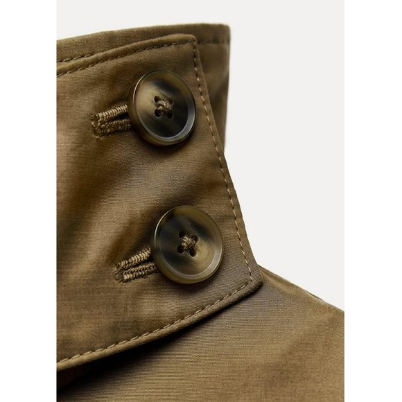 Zara Olive Trench Coat - Picture 5 of 6